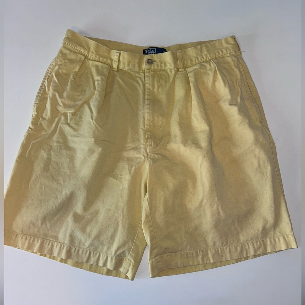 Polo Ralph Lauren Tyler Short, men’s pale yellow Classic Chino‎ Vintage size 36
